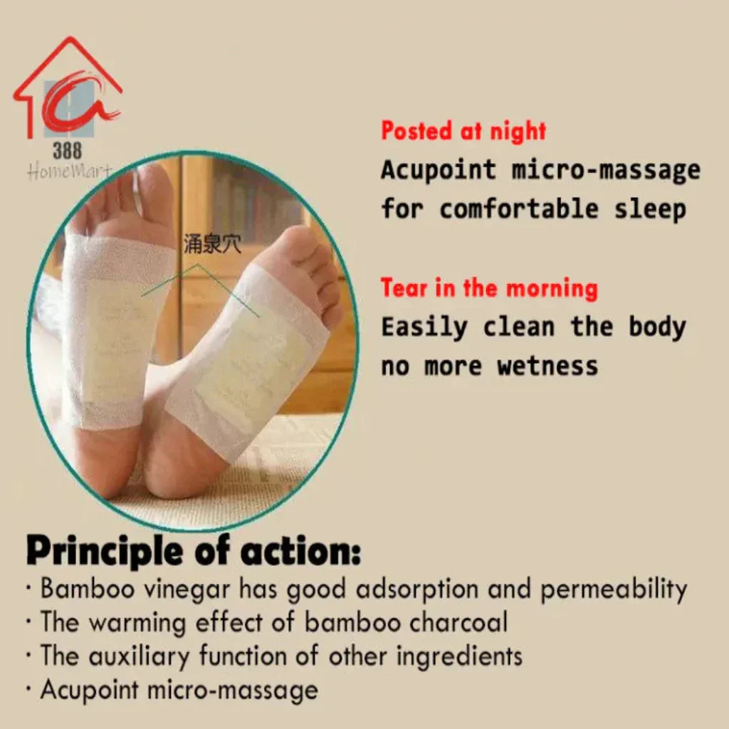 100% Merbal & Gentle Ingredient Detox Foot Pads (1 BOX = 20 PATCHES-BUY 1 GET 1 FREE)