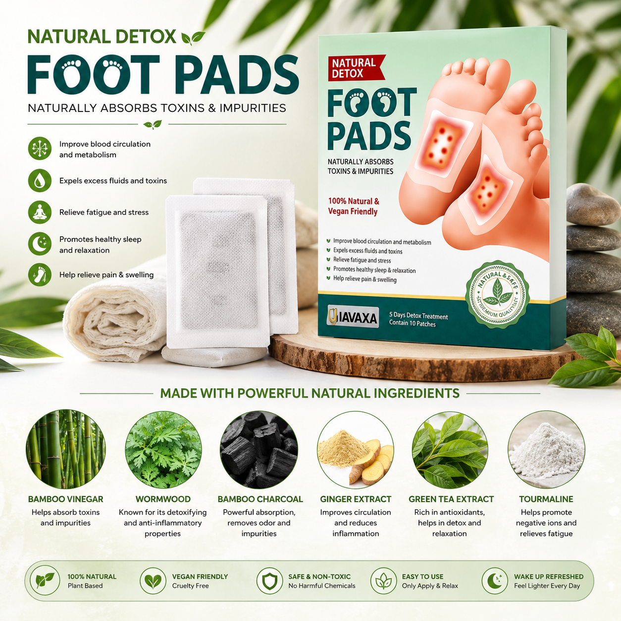 HerbalCleanse Foot Patch (Pack of 10) BUY 1 GET 1 FREE